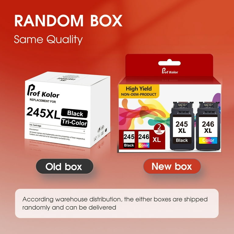 Prof Kolor 245XL 246XL Ink Cartridges, Black, Tri-Color