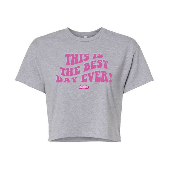 Barbie the Movie - Best Day Ever - Juniors Cropped Cotton Blend T-Shirt