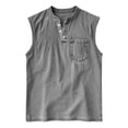 thumbnail image 3 of Mens Tank Tops Summer Casual Workout Loose Fit Henley Shirts Lightweight Muscle Sleeveless Tee Shirts with Pocket Big and Tall Size M-3XL Gray, 3 of 4