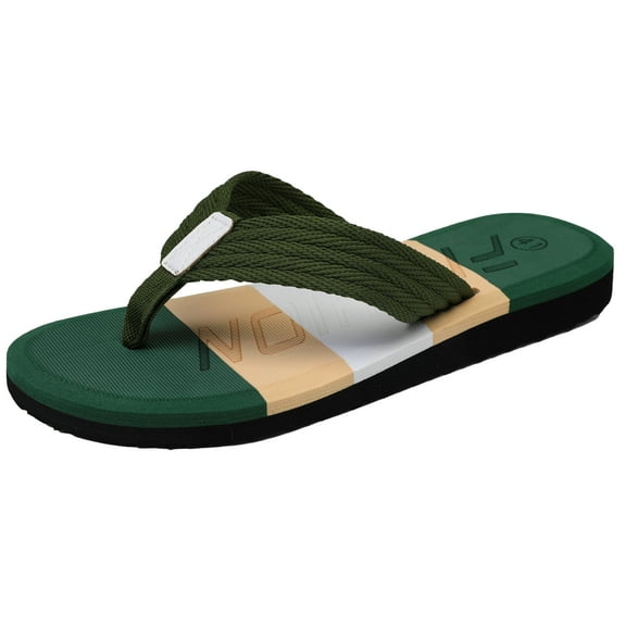 CCVON Mens Thon Sandals Beach Sandals Color Block Lightweght Slip on Shoes Green Size 13