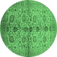 thumbnail image 1 of Ahgly Company Indoor Round Oriental Emerald Green Traditional Area Rugs, 7' Round, 1 of 4