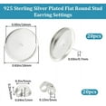 thumbnail image 4 of 1 Box 20Pcs Cabochon Earring Blanks 925 Sterling Silver Plated Flat Round Bezel 14mm Tray Post Cup Stud Earring Findings with 20Pcs Ear Nuts for DIY Jewelry Dangle Earring Making, 4 of 5