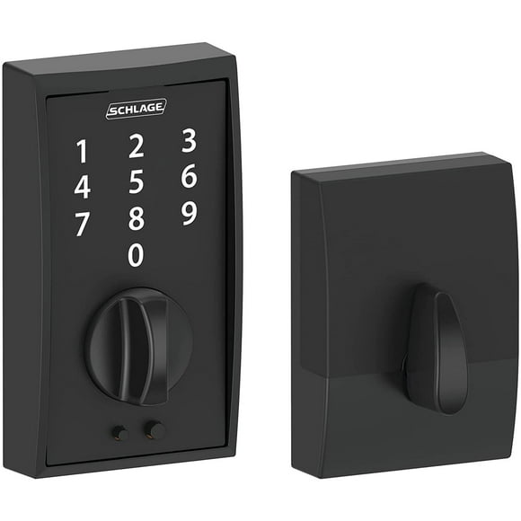 Schlage Century Touch Keyless Touchscreen Electronic Deadbolt, Black