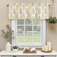 thumbnail image 3 of Leaf Geometric Striped Window Valance Curtain Botanical Plant Yellow Gery Leaves Rod Pocket Short Curtain for Living Room, Bedroom & Kitchen Window Decor 42x18in, 3 of 8