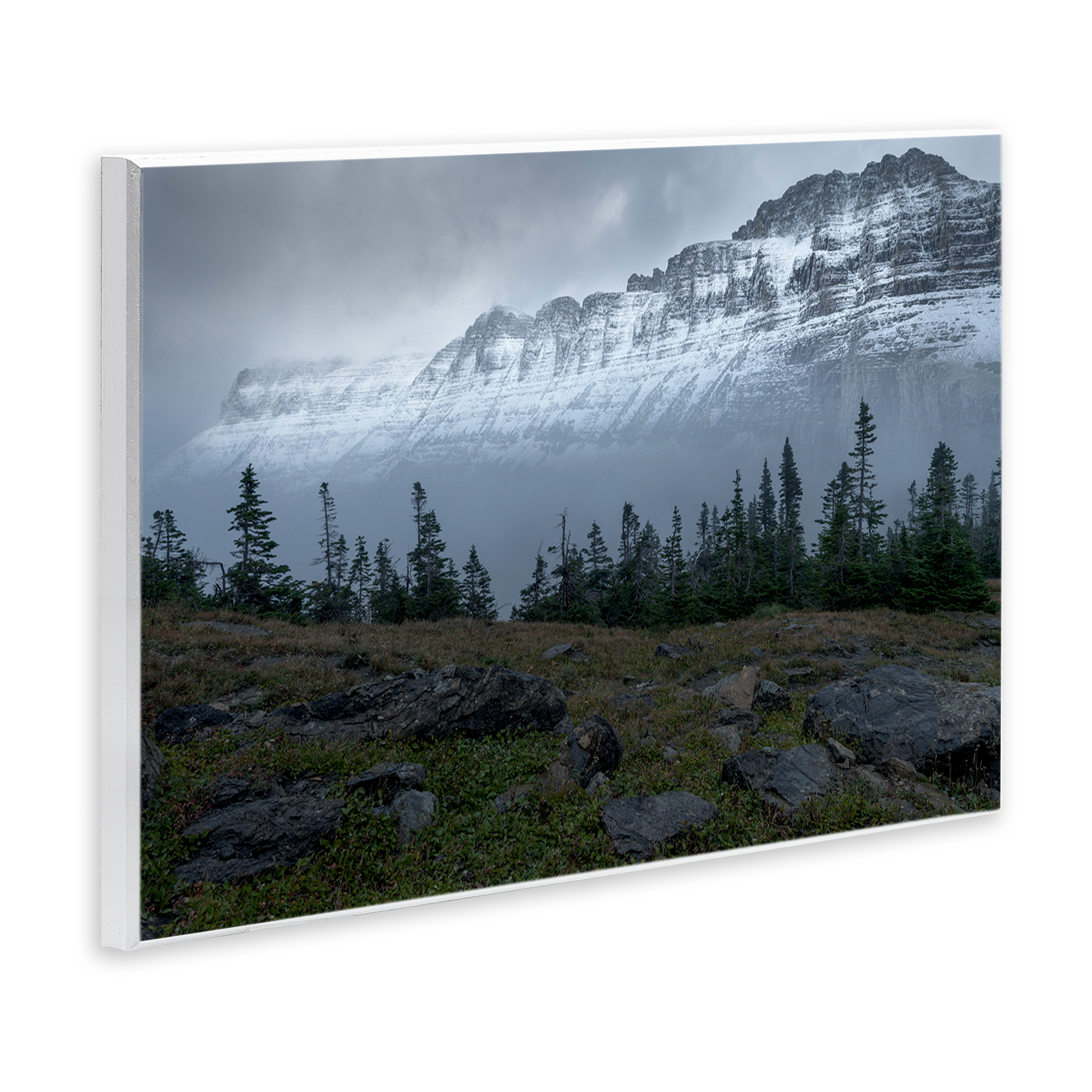 Stupell Industries First Snow Mountains Landscape Photography Unframed Art Print Wall Art, 19 x 13