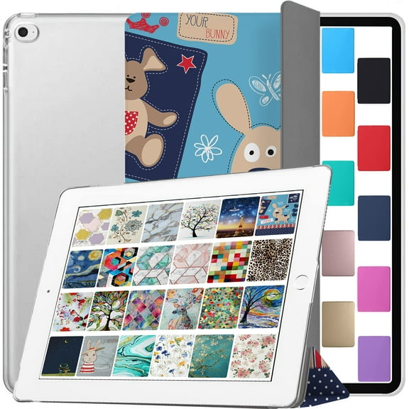 DuraSafe Cases iPad Air 2nd 1st Gen 9.7 Inch 6th 5th [ Air 2 1 ] MGLW2LL/A MGL12LL/A MH0W2LL/A MGKM2LL/A MH182LL/A MGKL2LL/A Printed iPad Cover with Translucent Frosted Hard Back - Puppy Friend