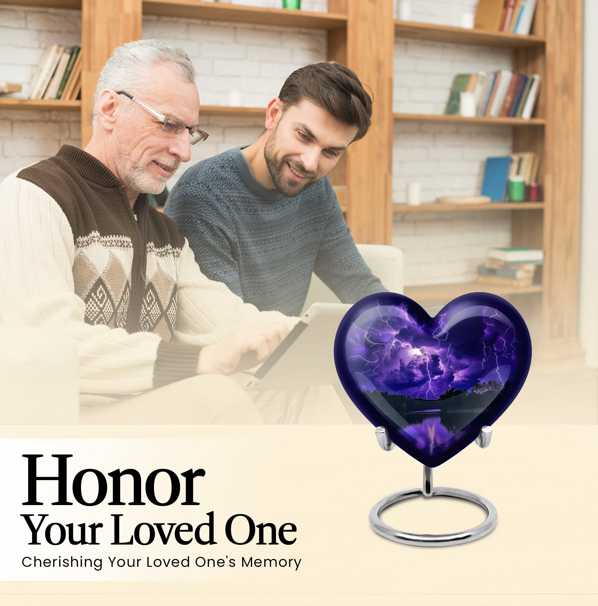Purple Heart Urn For Human Ashes Adult Women - Purple Urns for Human Ashes Adult - Funeral Urns For Mom - Cremation Urn - 3inch, Small/Mini Size - Single 1Pcs