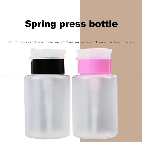 opvise 150ml Anti-Leak Nail Press Bottle Excellent Sealing PE Nail Polish Remover Alcohol Liquid Empty Container for Manicure