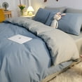 thumbnail image 1 of Bedding Four-piece Set Summer Solid Color Washed Cotton Quilt Cover Bed Sheet Three-piece Set Bedding Quilt Cover Nantong Wholesale, 1 of 6