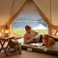 thumbnail image 4 of 4" Thick Self Inflating Sleeping Pad, Memory Foam Camping Mattress Pad with Electric Pump, 9.5 R-Value Insulated Sleeping Mat，4-Season Camping Pad for Travel, Car, Tent,Cot, Green, 4 of 9