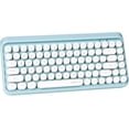 thumbnail image 4 of Teclados de computadora portátiles coloridos con Bluetooth, minimáquina de escribir retro compacta inalámbrica, teclado de diseño flexible de 84 teclas (azul-blanco), 4 of 7