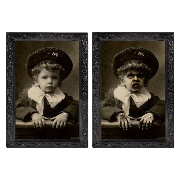 Scary Halloween Decoration,Indoor Home Wall Decor 3D Changing Moving Picture Frame For Halloween House Decor