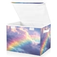 thumbnail image 2 of Storage Box With Lid 16.5x12.6x11.8In Foldable Stacked Household Storage Box Colorful Sky, 2 of 7