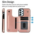 thumbnail image 6 of For Samsung Galaxy A32 5G Wallet Case with Card Holder, Premium PU Leather Kickstand Credit Card Slots Case,[RFID Blocking] Double Magnetic Clasp Back Flip Durable Shockproof Cover, Rosegold, 6 of 8
