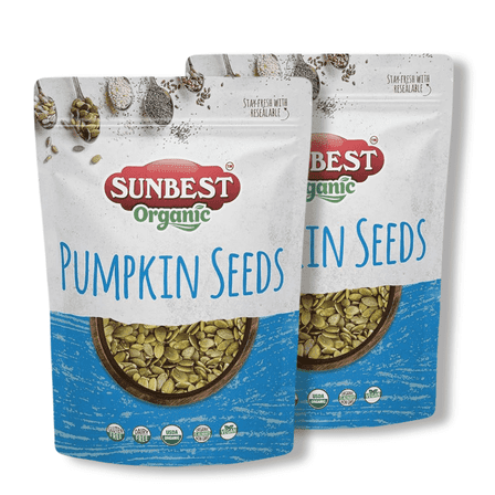 Organic Raw Pumpkin Seeds – 2 Pack (16oz ea) by Sunbest Organic – USDA Organic Seeds
