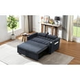 thumbnail image 2 of Blue Grey 55.9" Bed . 3-level Adjustable . 3 Charging Ports, 2 Side Pockets For Storage, Cup Holders, 360° Swivel Phone Holder. Made With Soft Fabric And High Foam. For Small Spaces Holder Pockets, ,, 2 of 6