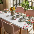 thumbnail image 3 of Christmas Table Cloths for 6 Foot Rectangle Tables, Xams Tree Winter Red Poinsettia Pine Cones Patio Waterproof Elastic Fitted Tablecloths, Washable Rectangular Table Cover for Camping, 3 of 8
