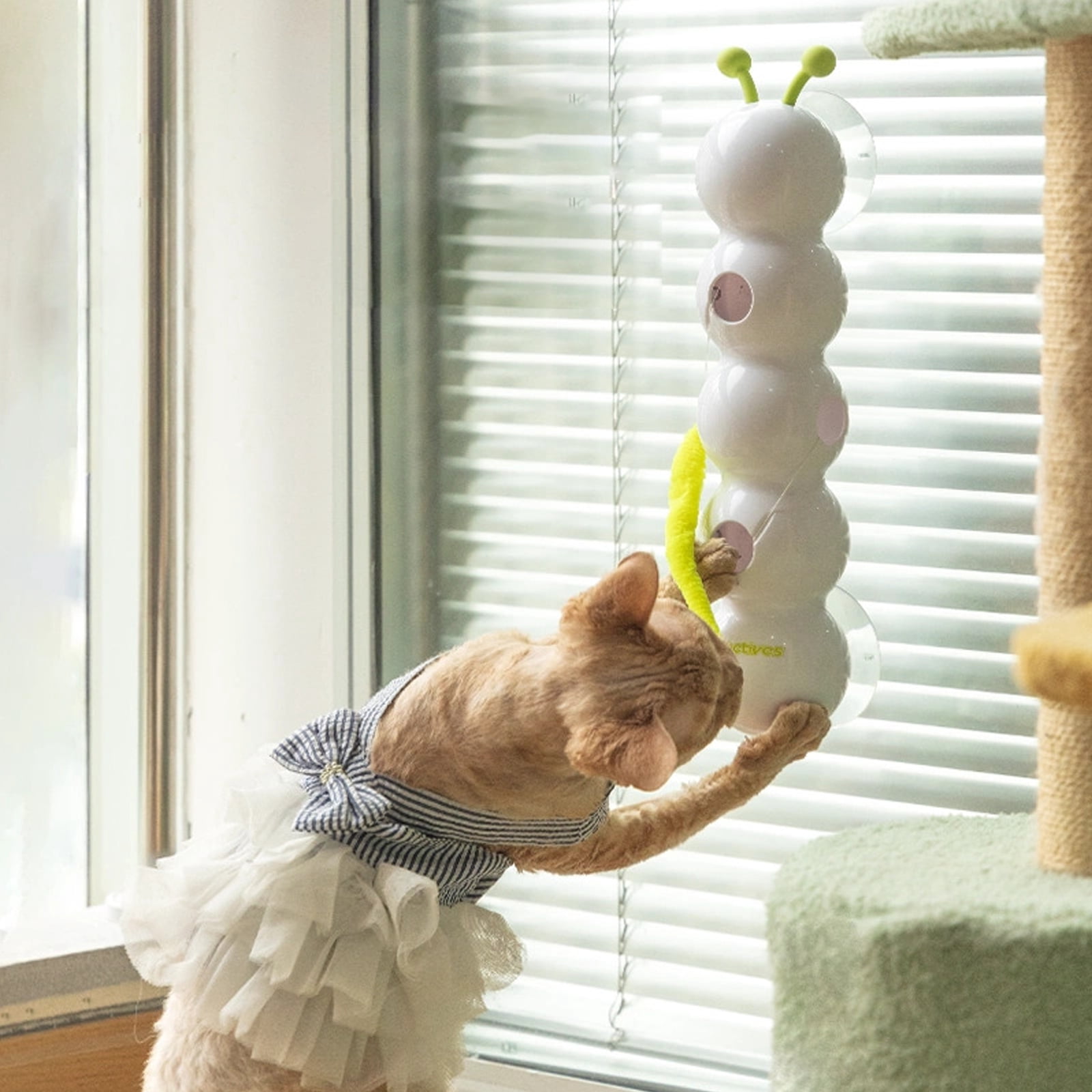 BIBABLYKE Intelligent Auto Swing Cats Teaser Stick with Motion Sensors And Replaceable Tail Interactive Automatic Teasing Cats Toy