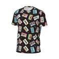 thumbnail image 6 of Wukai Colorful Retro Tape Print Men's Short-Sleeved Mesh T-Shirt,Quick-Dry Short Sleeve Workout T-Shirt-Large, 6 of 8