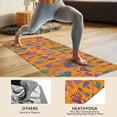 thumbnail image 4 of Purple Green Mushroom Plant Orange Pattern Hot Yoga Mat Towel Non Slip for Hot Yoga - Quick-Drying Yoga Mat Cover with 4 Corner Pockets with Travel Bag - Hot Yoga Towel Non Slip 74"x26", 4 of 6
