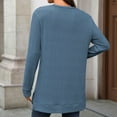 thumbnail image 5 of Holzkary Women's Long Sleeve Shirts Loose Fitted Crewneck Basic Tops Casual Tees Outfits Spring Clothes 2025 Solid Color O Neck Loose Long Sleeved Slit T Shirt Top for Women Autumn Winter 2025 E L, 5 of 7
