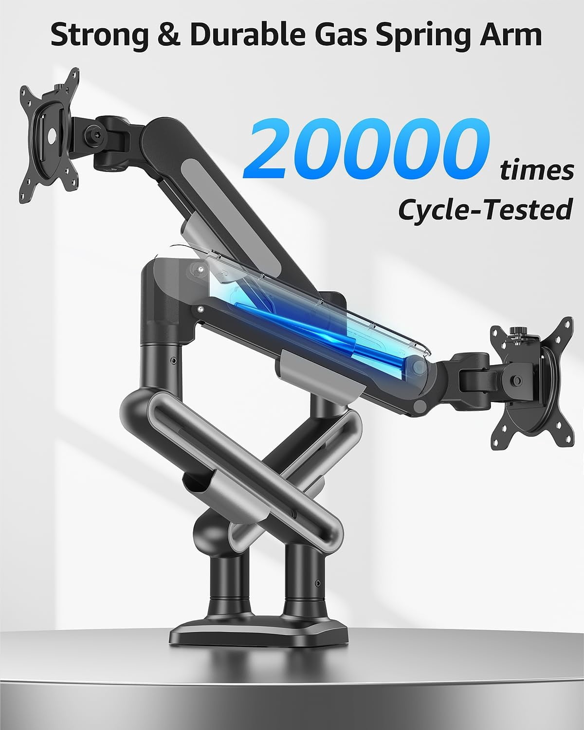 Dual Monitor Mount Holds 4.4-26.5lbs Heavy Duty Arm for 39 37 34 32 27inch Height Adjustable Desk Stand with C-Clamp Grommet Base