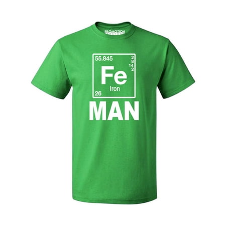 10g Male Tee - P&B Fe (Iron) Man Element Men's T-shirt, Green, 3XL