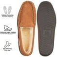 thumbnail image 3 of Alpine Swiss Moccasin Slipper Genuine Suede and Faux Shearling Lining, Chestnut, Men, 3 of 7