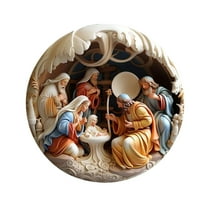 Mmeneyy 2026 Nativity Scene Ornaments - 3.15'' Diameter & Gifts Boxed Keepsake | Christmas Tree Nativity Scene Hanging Ornaments, The Birth of Jesus Decor, Religious Gifts for Christian & Family
