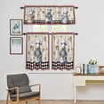 thumbnail image 5 of Kitchen Window Curtains Valance and Tier Set, Retro Funny Chef Gnome Cake Rod Pocket Tier Curtains and Valance 3 Piece Set, Black Red Checkered Plaid Window Treatment for Bedroom Living Room, 5 of 9