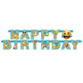 thumbnail image 2 of Emoji Birthday Party Supplies Bundle includes 1 Happy Birthday Banner, 1 Jumbo Mylar Balloon 34", 1 Dinosaur Sticker Sheet, 2 of 4
