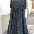 thumbnail image 1 of Robe Décontractée Grande Taille pour Femmes, Petites Tailles, Imprimé, Manches Courtes, Col Rond, Légère Extensibilité, Robe Maxi avec Poches, 1 of 4