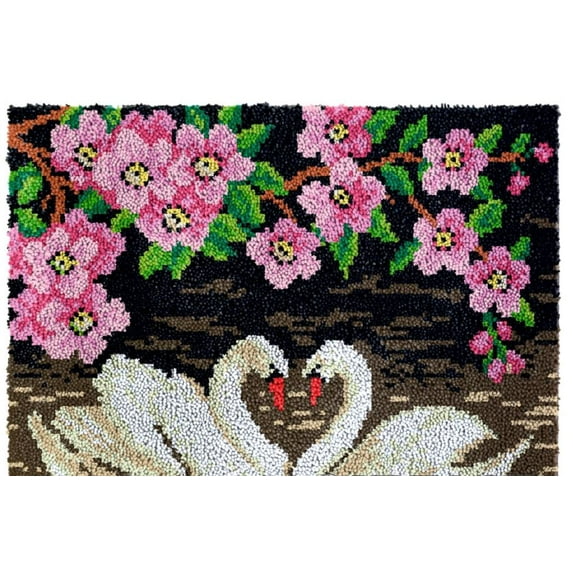 Rug Making Latch Hooking Kit | Two Swans Lake (5 sizes available)