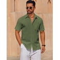 thumbnail image 4 of COOFANDY Mens Short Sleeve Button Down Shirts Casual Cotton Beach Summer Linen Textured Shirts?, 4 of 6