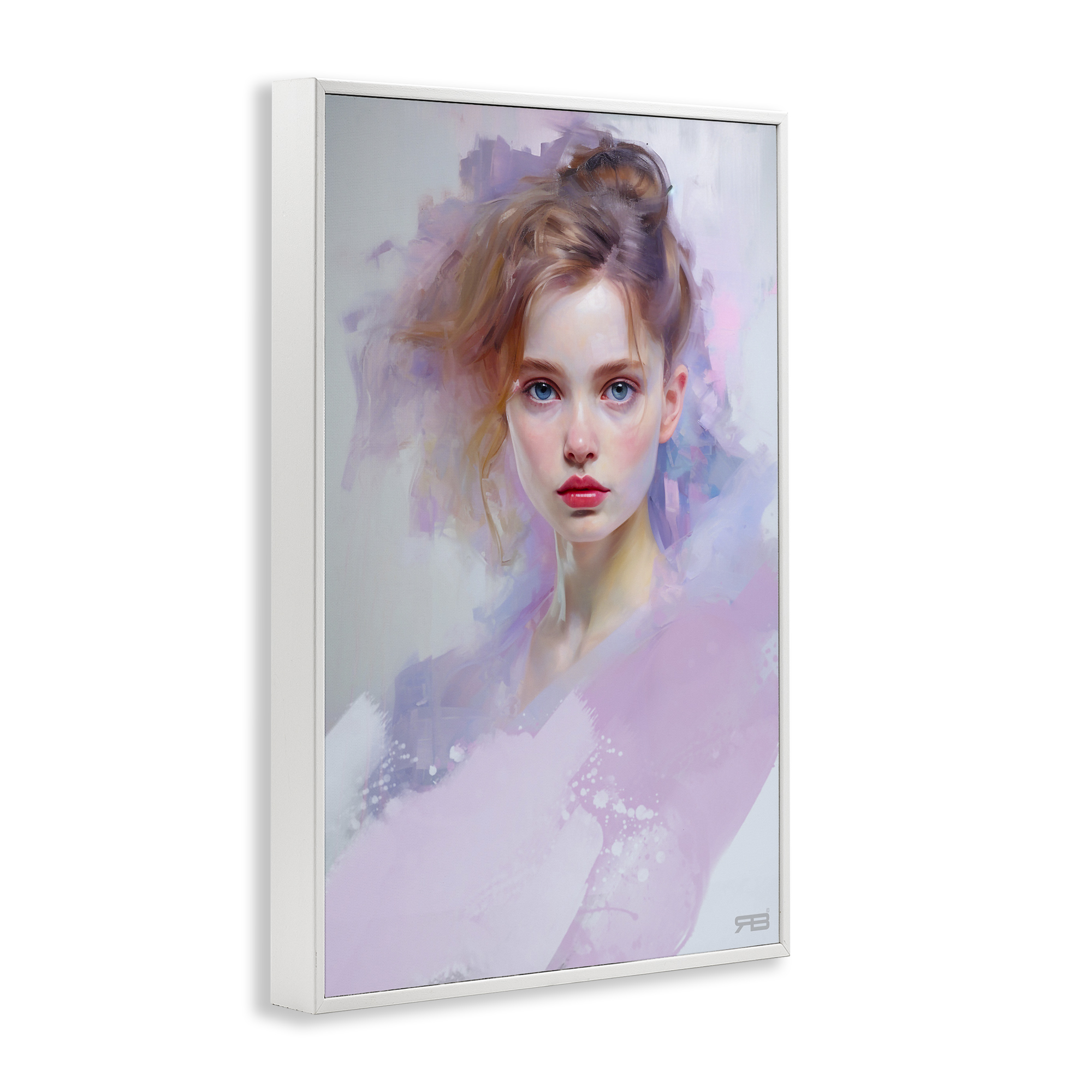 Stupell Industries Soft Portrait of Woman Novelty Painting White Framed Art Print Wall Art, 20 x 30