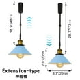 thumbnail image 3 of FSLiving Adjustable Height Track Pendnat Light H-Type Retractable Lift Track Spotlight with Telescoping Rod Adjustable Gimbaled Lamp-Post Halo Track DIY Cover Lamp, Blue - 3 Lights, 3 of 7