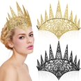 thumbnail image 1 of 2 piezas de corona de reina real troquelada, corona de reina malvada con purpurina para Halloween, disfraz de corona de bruja, accesorios para el cabello para Cosplay, negro, dorado, 1 of 5
