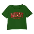 thumbnail image 4 of REORIAFEE Winter Lounge Sets for Women Christmas 3 Piece Pajama Short Sleeve Top and Shorts Santa Graphic Soft Sleepwear Green XS-2XL, 4 of 7