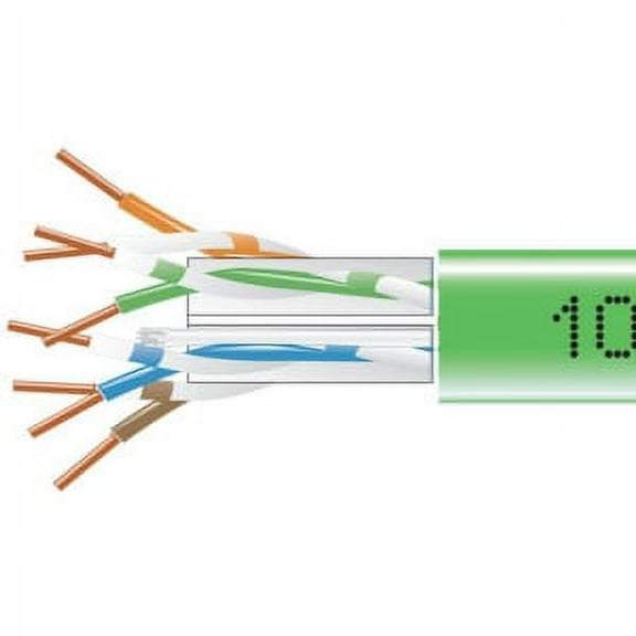 1000FT CAT6 GREEN SOLID BULK CABLE 550MHZ PLENUM