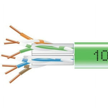 UPC: 0822088066019 | 1000FT CAT6 GREEN SOLID BULK CABLE 550MHZ PLENUM