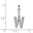thumbnail image 3 of Sterling Silver Cubic Zirconia W Lobster Clasp Charm, 3 of 3