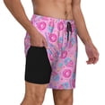 thumbnail image 2 of Kdxio Pink Donuts Print Men'S Swim Trunks With Compression Liner 7 Inch Inseam Quick Dry Swim Shorts, 2 of 7
