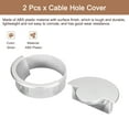 thumbnail image 3 of Uxcell 2Pack 2-3/8"(60mm) Cable Hole Cover ABS Arc Desk Cable Wire Cord Grommet, Silver, 3 of 6
