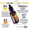 thumbnail image 3 of Gotas líquidas de vitamina D3 K2 de 5000 UI con aceite MCT Omega 3 (paquete de 2 unidades), 3 of 9