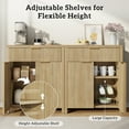 thumbnail image 2 of Laintene Sideboard Storage Cabinet, Fluted Buffet Cabinet with Adjustable Shelf and Drawer for Dining Living Room, Entryway, Natural Oak Set of 2, 2 of 9