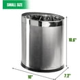 Open Top Stainless Steel Trash Can, Small Office Wastebasket, Modern