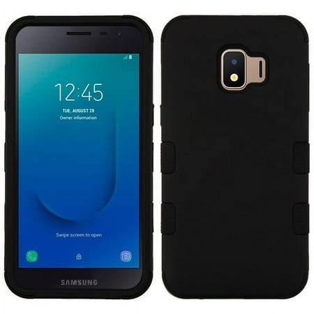 Samsung Galaxy J2 Core (J260) Phone Case Tuff Hybrid Shockproof Impact Rubber Dual Layer Armor Hard Soft Protective Hard Case Cover Rubberized BLACK Phone Case For Samsung Galaxy J2 Core / J260