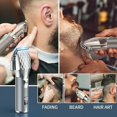 thumbnail image 3 of Professional Hair Clippers, Barber Clippers, Cordless Beard Trimmer for Men, W/ LCD Display & Travel Storage Case, Haircut Shawl, Silver, 3 of 8