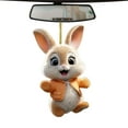 thumbnail image 5 of Bunny Christmas Ornaments Christmas Tree Ornaments Little Rabbit Pattern 2D Flat Acrylic Decorative Pendant Interior Rearview Mirror Hanging Ornament, 5 of 8