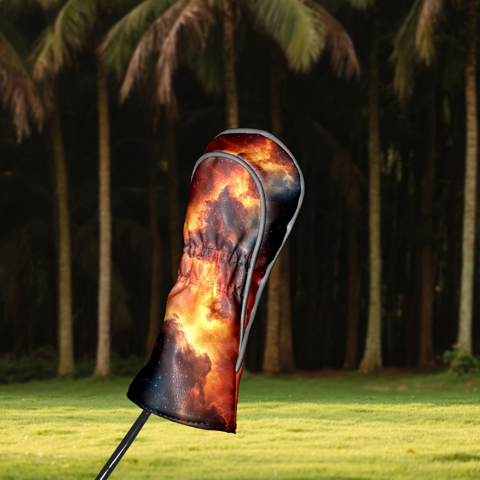 Golf Club Covers PU Leather Waterproof Head Covers for Fairway Woods Hybrids Wonderful Nebula